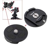 iShoot Metal Quick Release Adapter Tripod Head Mount Converter for Cantilever Head, Fluid Head, Ball Head, Tripod Head with Circular Bottom & 3/8" Screw Hole, Bottom is Arca Type Quick Release Plate