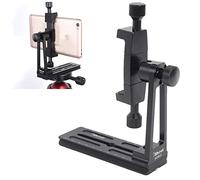 iShoot Smartphone Support, Universal Mobile Holder, Smart Cell Phone Bracket, Tripod Mount Clamp with Quick Release Plate, 360° Rotate Photography Video Recording Clip Adapter for 4-6 inch smartphone