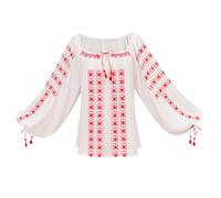 iSHOWcos Indiana Jones Marion Cosplay Marion Ravenwood Blouse Women Casual Printed Long Sleeve Shirt Tops-S/M