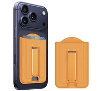 iShowMount for MagSafe Wallet with Stand, Magnetic Phone Wallet [4-Card Holder][RFID Blocking], CellPhone Credit Card Holder for iPhone 17/16/15/14/13/12-Orange