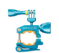 iSHOXS ProMount Professional GoPro Mounting System, full aluminium body, 3D Ballhead and quick attachment system, for 20-40 mm diameters, in GearBoxx - blue