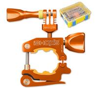iSHOXS ProMount Professional GoPro Mounting System, full aluminium body, 3D Ballhead and quick attachment system, for 20-40 mm diameters, in GearBoxx - orange