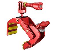 iSHOXS Shark universal action cam Mount, with largd clamping range of 28-65mm, suitable for GoPro, Rollei and compatible action-cameras - red