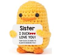 ishphso Positive Duck, Handmade Emotional Cheer Support Positive Funny Pickle Potato Nuggets for Men Women Friends Coworkers, Inspirational Gifts Birthday for Him Her (Love Sister Duck)