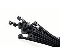 Ishua 100 PCS 200MM X 2.5MM Black Cable Ties Plastic Nylon Zip Tie Wraps