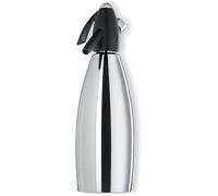 iSi 1060 stainless Sodamaker Classic, 1.0 L, sparkling water bubbler with PEN bottle with stainless steel net, carbonic acid for water, soda maker, bar accessories in vintage look 106001 Silver