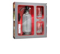 iSi Classic Soda Siphon gift set includes a removable measuring tube for cleaning & filling, secure neck threading & a pressure-regulating system for enhanced safety, 2 Glasses & 10 Soda Chargers