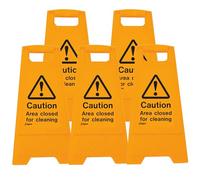iSigns Floor Signs (Caution Area Closed for Cleaning) Free-Standing Danger Sign for Factories, Warehouses and More, A-Frame Site Safety Sign, 300x575mm Caution Sign (Pack of 5)