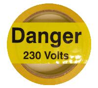 iSigns IS10133MR Industrial Signs Danger 230 Volt Laminated Tape 48mm x 33m Self Adhesive