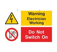 iSigns IS1301RP Industrial Signs Do Not Switch On Electrician Working Label 150mm x 225mm Rigid PVC
