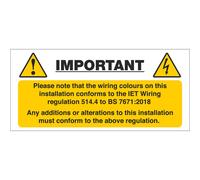iSigns IS6010SA Industrial Signs Harmonised Cable Notice Label 130mm x 60mm Self Adhesive Vinyl (Pack of 10)