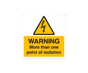 iSigns IS6810SA Industrial Signs Warning More Than One Point Of Isolation Label 75mm x 75mm Self Adhesive Vinyl (Pack of 10)