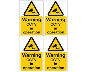 iSigns IS9604WS Industrial Signs Warning CCTV In Operation Label 75mm x 110mm Self Adhesive To Face Window Sticker (Pack of 4)