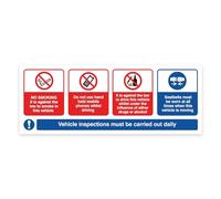 iSigns Prohibition Signs (Vehicle Inspection No Smoking Sticker) No Smoking Sign for Taxi, Heavy Goods Lorries and Commercial Vehicles, British HSE Standards Approved