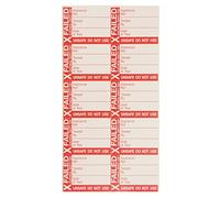 iSigns Warning Signs Fail Pat Test Stickers, Pack of 50, Large Pat Testing Stickers for Electrical Appliances, Self Adhesive Vinyl Write-On Pat Test Labels, 42.5x32.5mm, British HSE Approved