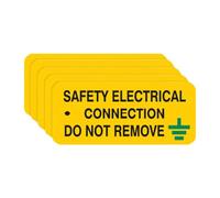 iSigns Warning Signs (Safety Electrical Connections), Pack of 5 Tags, 80x25mm, Double Sided 'Do Not Remove' Caution Signs, British HSE Standards Approved
