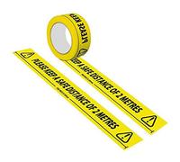Isincer Safety Tape Keep Safe Distance 2 Meter Social Distance Floor Marking Tape, Ideal for supermarkets, Shops, Offices Etc (48mm x 33m)