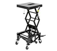 ISINEVER 350 Lbs Motorcycle Lift Jack Table, Hydraulic Foot-Operated Scissor Lift Jack for ATV Dirt Bike, Motorcycle Stand with 4 Wheels