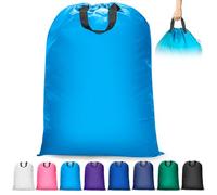 Isink Extra Large Heavy Duty Laundry Bag - 28" x 40", Travel Laundry Bag for Dirty Clothes, Light Blue