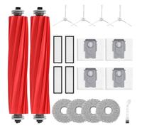 isinlive 19 Pack Replacement Parts for Qrevo S/Pro/MaxV Robot Vacuum Cleaner Accessories Kit (2 Rolling Brush + 4 HEPA Filters + 4 Dust Bags + 4 Mop Pads + 4 Side Brushes)