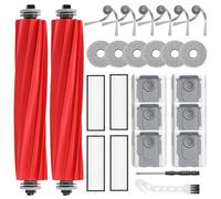 isinlive 26PCS QV 35A Accessories, QV 35S Replacement Kit for Roborock QV 35S/QV 35A/QR 598/QR 798 Robot Vacuum Cleaner, 2*Main Brush, 6*Side Brush, 4*Hepa Filters, 6*Mop Pads, 6*Dust Bag, 2*Tools