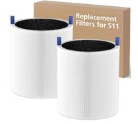 isinlive 511 Filter Replacement Compatible with Blueair Blue Pure 511 Air Purifier, 2-in-1 True HEPA Filter System, 2 Pack, BP511