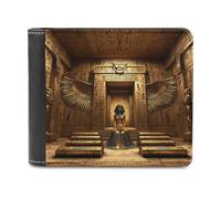 Isis-Queen Pharaoh Thoth Anubis Bifold Wallet PU Leather Pocket Wallet Slim Purse for Women Men Gifts
