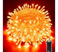 Isisyu Halloween Decorations Lights Outdoor, 30M 300 LED Orange Halloween Fairy Lights Plug in Waterproof, 8 Modes Timer Clear Cable Scary Spooky Hanging String Light for Party Garden Decor