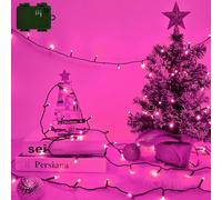 Isisyu Pink Fairy Lights, 3M 30LED Pink String Lights Battery Operated with Timer, Bright Waterproof Battery Fairy Lights for Girls Bedroom, Christmas, Valentines, Party, Indoor Outdoor Lighting