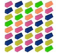 iSIVO Trio Pencil Colour Rubber Erasers, Multicolour, Pack of 40, Multipack, Triangular Easy Grip Soft Erasers, School Office Home Use, Party Bag Fillers, iZOFAX