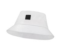 ISIYINER Bucket Hat Foldable Cotton Sun Cap Fisherman's hat Lovely Smile Beach Cap for Holidays School Shopping Hiking 56-58 White