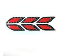 ISJRJF Car Reflective Strips Car Reflective Sticker Wheel Eyebrow Warning Sticker Drop Glue Car Door Anti-collision Strip Cover Scratches Leaf Bo Reflective Stickers Strips(Red black)