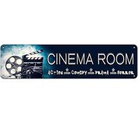 IskadO Cinema Aluminium Sign, 4 Inch X 16 Inch, Decorative Wall Art for Home, Bar, Cafe, Man Cave