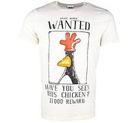 IskadO Men's Wallace and Gromit Feathers McGraw Wanted Poster Ecru T Shirt XL