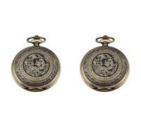 ISKDJBJG 2X Quartz Pocket Watch, Analog, Bronze Box, with Dragon Series WPK062