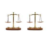 ISKDJBJG 2X Vintage Balance Scales Ornament Miniature Accessories Metal Antique Justice Scale Model Home Office