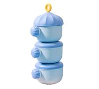 ISKDJBJG 3-Layer Milk Powder Dispenser, Stackable and Portable, Large Capacity, Ideal for Outdoor & Snacks Storage Blue