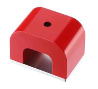 ISKDJBJG 30 Lb Horseshoe Magnet, Red Cast U Shape Magnet with Protector, for Educational Science Experiments