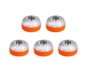 ISKDJBJG 5Pcs V16 Emergency LED Flash Lights White & Yellow Warning Lamps with Magnet Base Traffic Safety Light