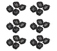ISKDJBJG Hotel Waitress Elastic Nylon Black Snood Net Ballet Bun Hair Covers Ornament 24 Pcs