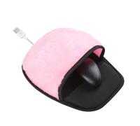 ISKDJBJG USB Heated Mouse Pad Typing Hand Warmer Winter Plush Heating Mouse Pad Desk Computer Accessory for Office Work Pink