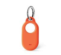 ISKIP Silicone Case for Samsung SmartTag2, Silicone Cover with Keychain for Samsung Galaxy Smart Tag2 (Orange)