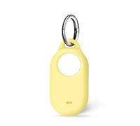 ISKIP Silicone Case for Samsung SmartTag2, SmartTag2 Cover with Keychain (Yellow)