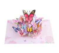 Iskueal 3D Butterfly Flowers Greeting Cards - Pop Up Birthday Card, A beautiful gift for women who love butterflies for Mother's Day, Thanksgiving, Women's Day, Wedding Anniversary,with envelope.