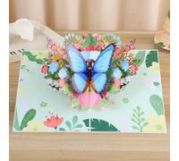 Iskueal 3D Butterfly Greeting Cards, Flowers Pop Up Birthday Cards, for Mom, Sister, Grandmother, Wife, Daughter, and other women, with envelope