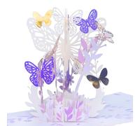Iskueal Butterfly Flower Pop up Card, 3D Greeting Card, Unique Gift for Ladies-girls, Anniversary Birthday|Get Well Soon Card|thank-you card