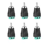 Iskueal RCA to AV Screw Terminal Connector, Phono RCA Male Plug Solderless Converter Audio/Video Speaker Wire Connectors Solderless Adapter