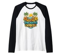 Isla del Encanto Vibes Coqui Tropical Raglan Baseball Tee