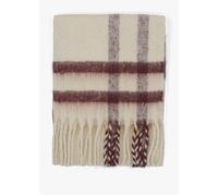 Isla Ecru Muted Tartan Bouclé Scarf - Multi Fabric / One Size