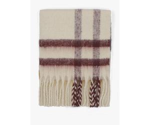 Isla Ecru Muted Tartan Bouclé Scarf - Multi Fabric / One Size